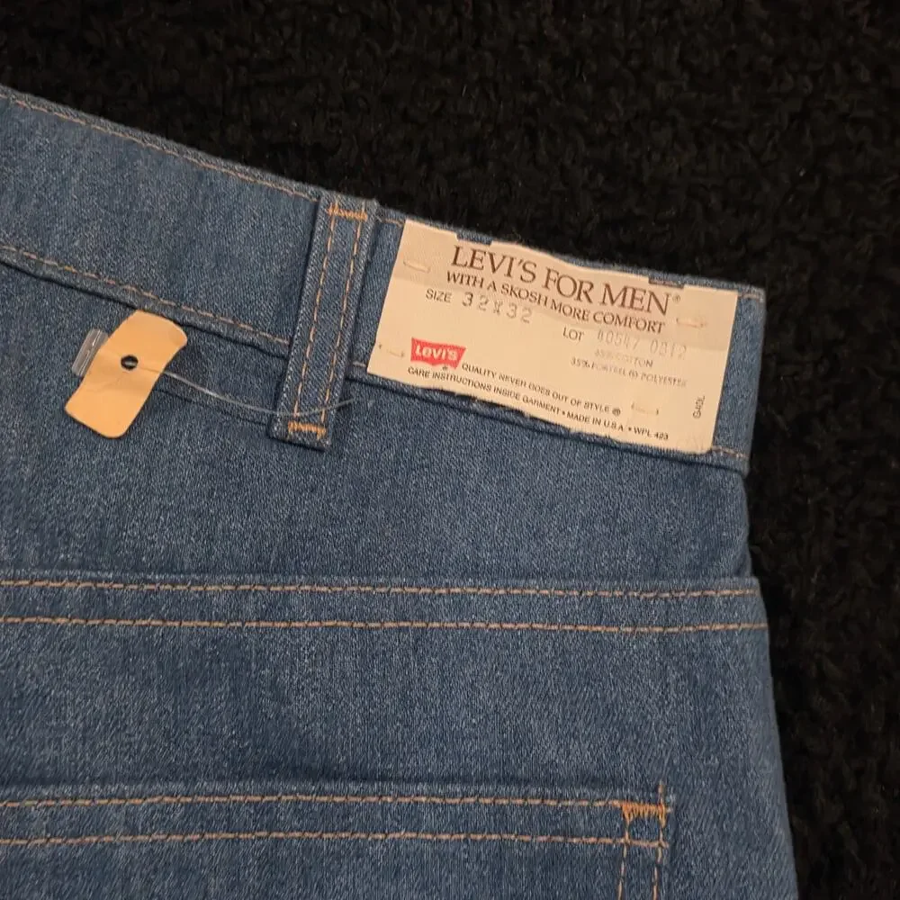 1980s Levis Rare Vintage Orange Tab Western Light Wash Jeans Deadstock 32x32